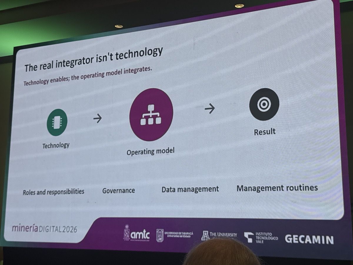 «The real integrator isn't technology»: la tecnología habilita, el modelo operativo integra. Sus pilares: roles y responsabilidades, gobernanza, gestión de datos y rutinas de gestión.