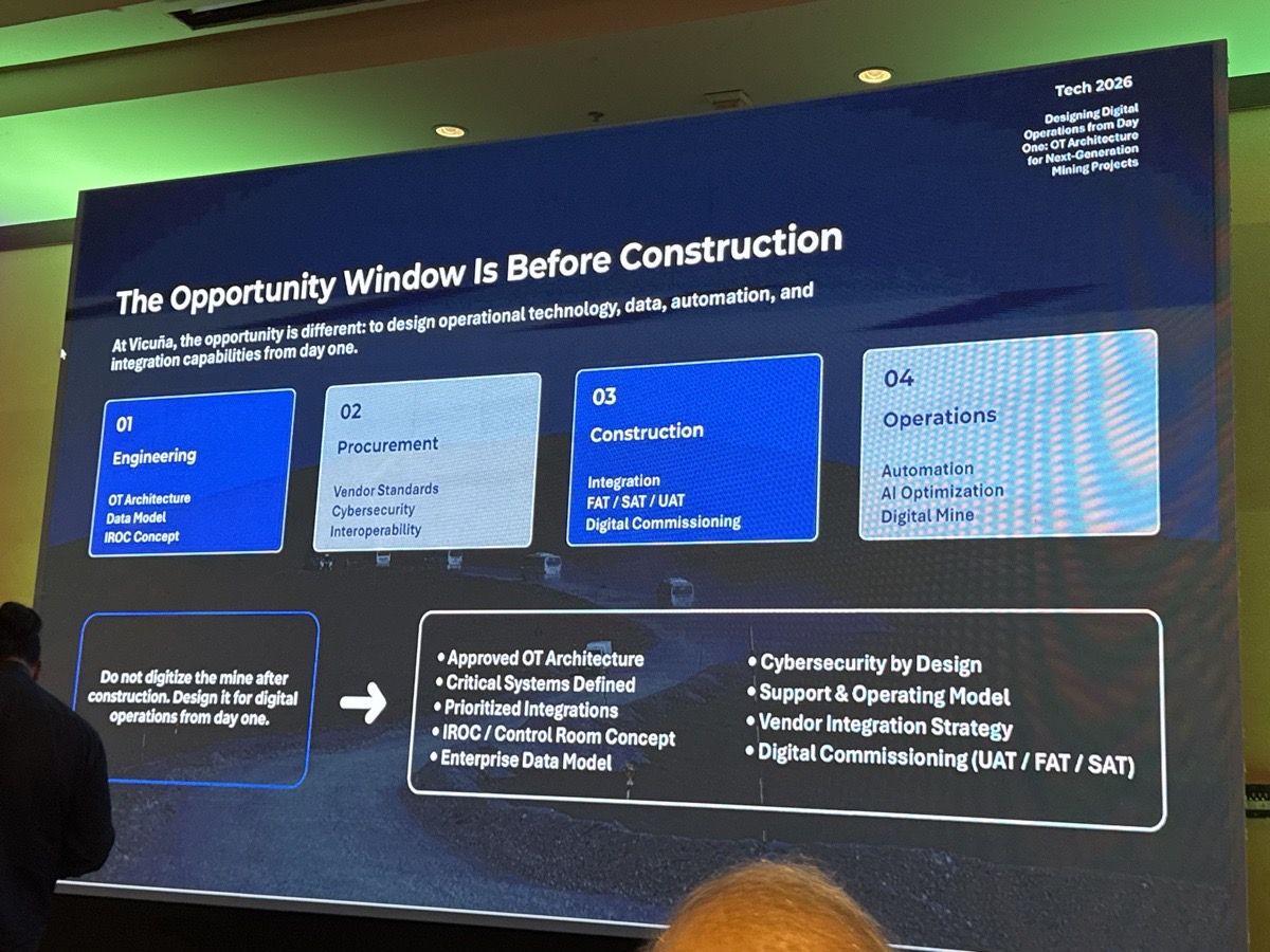 En Vicuña la oportunidad es diseñar la tecnología, los datos, la automatización y las capacidades de integración desde el día uno, a lo largo de las fases de ingeniería, compras, construcción y operación.